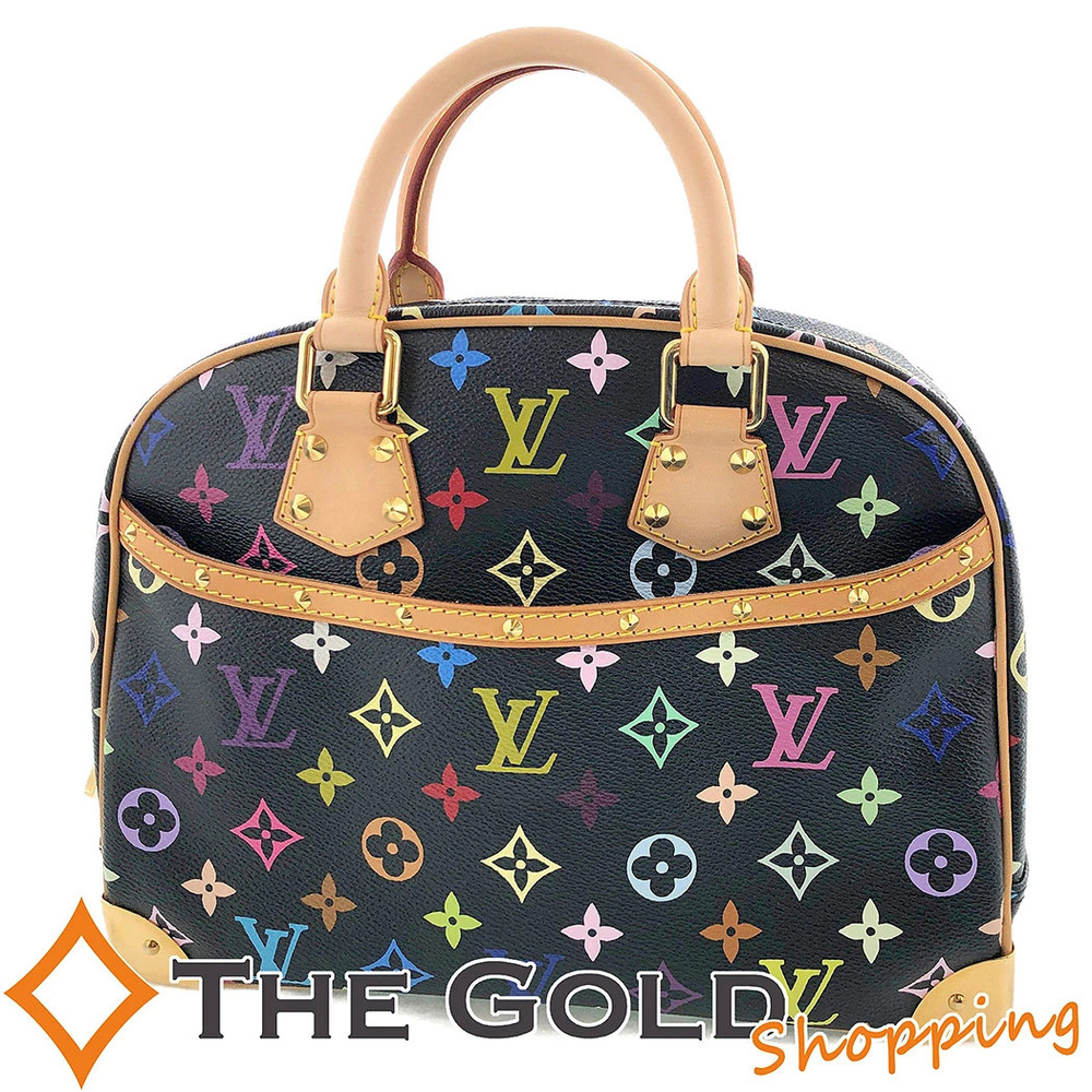 Louis Vuitton Trouville Monogram Multicolor Canvas Leather Noir Black